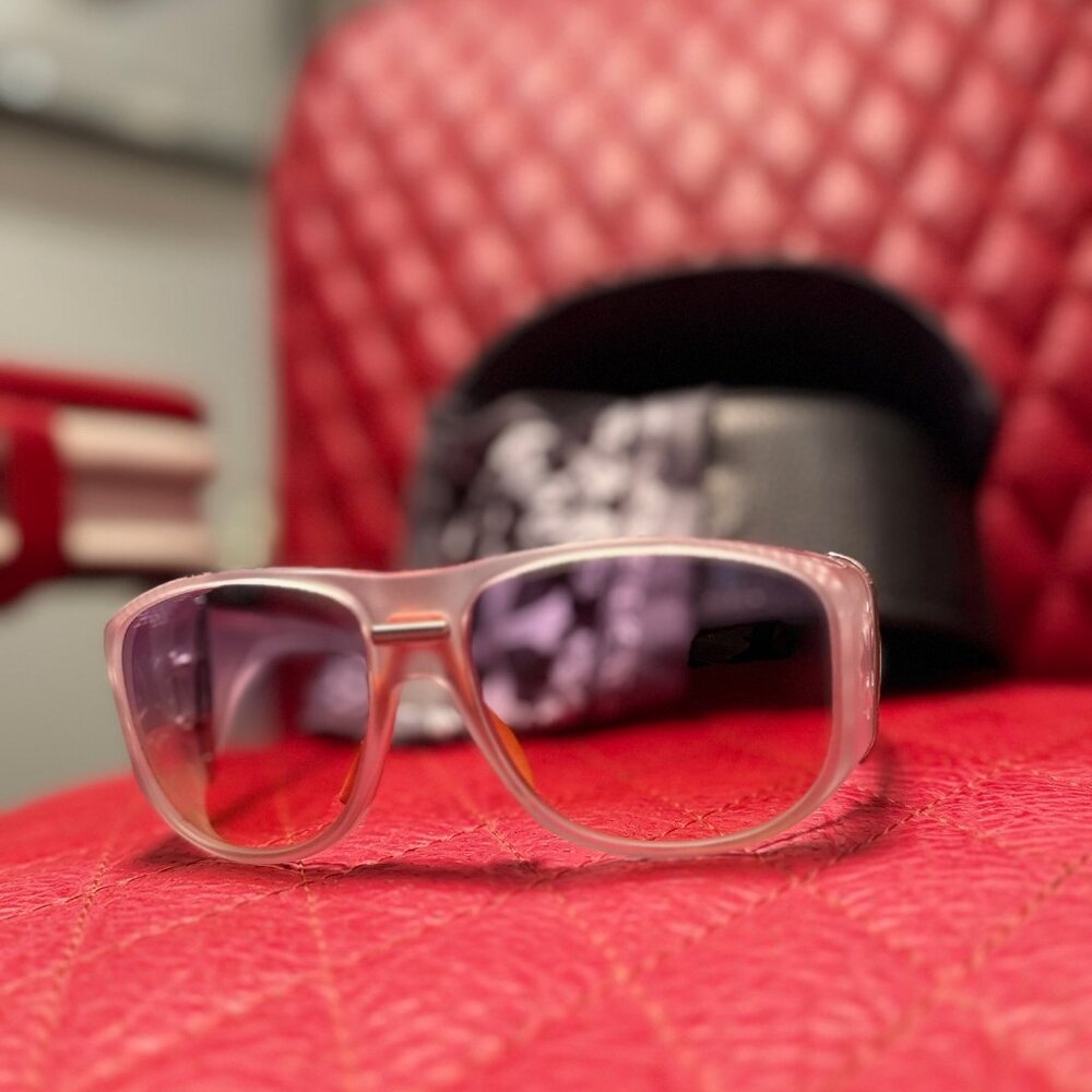 Chrome Hearts Lo Rita Shield Sunglasses – Translucent Grey Frame - Picture 3 of 8